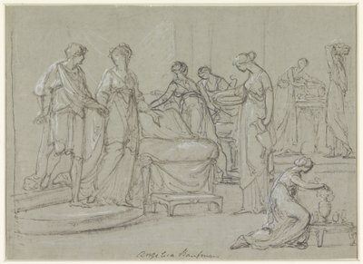 A menyasszony és a vőlegény belép egy nászszobába alkotó: Angelica Kauffmann