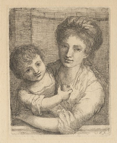 Anyja almával kezében tartó gyermekkel alkotó: Angelica Kauffmann
