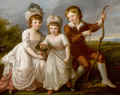 Lady Georgiana Spencer, Henrietta Spencer és George Viscount Althorp portréja, c. 1766. alkotó: Angelica Kauffmann