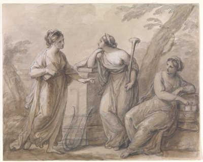 Három múzsa beszélgetés közben alkotó: Angelica Kauffmann
