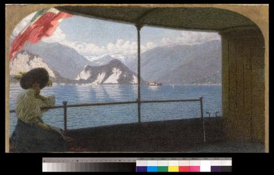 Egy hajó a Maggiore-tavon, 1915 alkotó: Angelo Morbelli