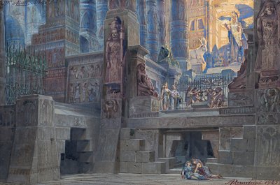 Giuseppe Verdi Opera Aida díszlete, 1923. alkotó: Angelo Parravicini