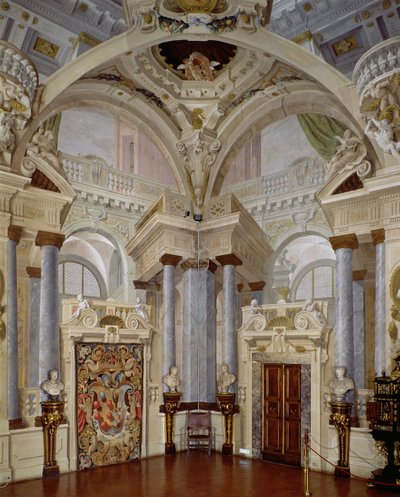 Kilátás a Sala dellUdienza (Közönségterem) belsejére 1638-44 alkotó: Angelo and Mitelli Colonna