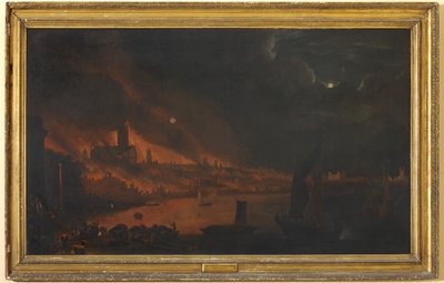 A londoni nagy tűzvész, 1666-1700 körül (olaj, vászon) alkotó: Anglo Dutch School