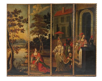 Négyszeres kétoldalas képernyő, 1700 körül alkotó: Anglo Flemish School