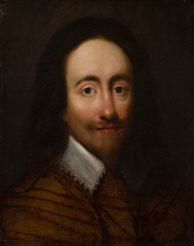 I. Károly király portréja (olaj ezüst aranyozott bőrön) alkotó: Anglo Flemish School