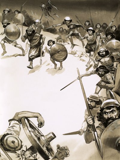 Az ókori britek megtámadják a rómaiakat () alkotó: Angus McBride