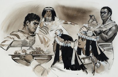 Antonius és Kleopátra (gouache, papír) alkotó: Angus McBride