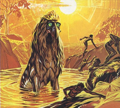 Bunyips (színes litográfia) alkotó: Angus McBride