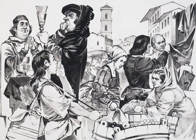 Florentine Trading (gouache, papír) alkotó: Angus McBride