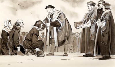 VIII. Henrik gyógyítja a király gonoszságát alkotó: Angus McBride