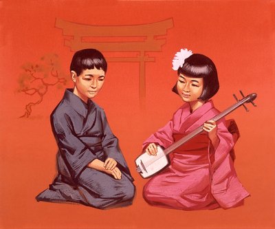 Japán gyerekek nemzeti viseletben alkotó: Angus McBride