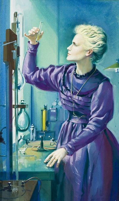 Madame Curie (1867-1934) (gouache, papír) alkotó: Angus McBride