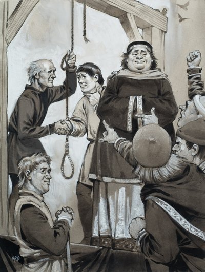 Középkori igazságszolgáltatás (gouache, papír) alkotó: Angus McBride