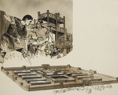 Római tábor (gouache, papír) alkotó: Angus McBride