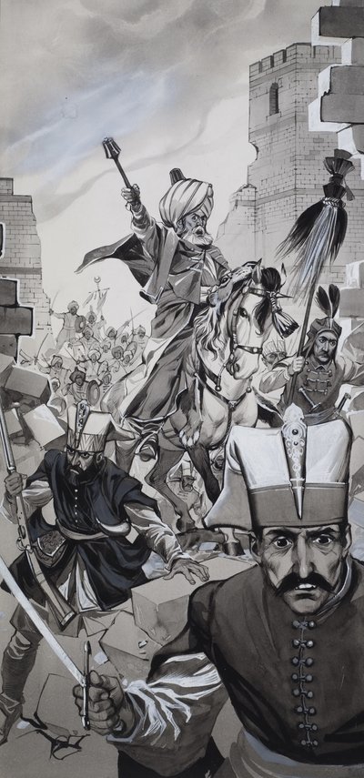 Konstantinápoly eleste (gouache, papír) alkotó: Angus McBride