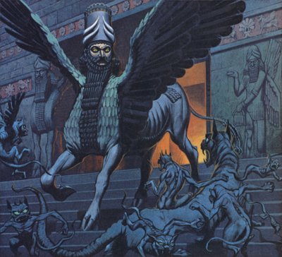 A Lamassu (színes litográfia) alkotó: Angus McBride