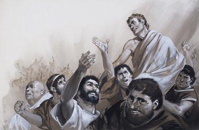 Agrippa uralkodása, a "Dicsőség, amely Róma volt" című képből (gouache, papír) alkotó: Angus McBride