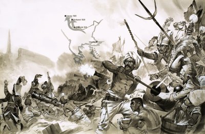 Szulejmán török seregei 1529-ben körülveszik Bécset. alkotó: Angus McBride