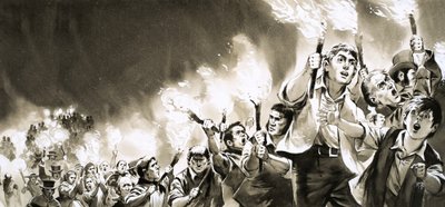 Fáklyás felvonulás a Kukoricatörvény-ellenes Liga támogatására alkotó: Angus McBride