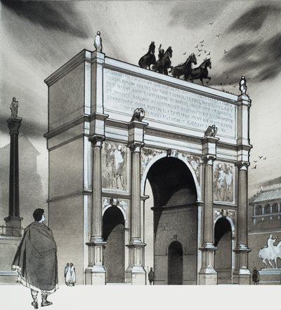 Lucius Septimius Severus császár diadalíve, Róma (gouache, papír) alkotó: Angus McBride