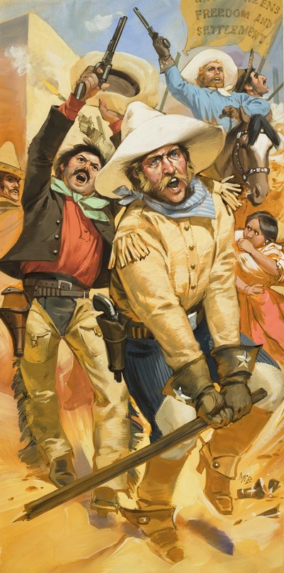 Trouble in Texas (gouache, papír) alkotó: Angus McBride