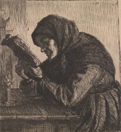 Dán: Olvasó öregasszony alkotó: Anna Ancher