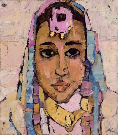 Fehér ruhás nő portréja alkotó: Anna Contemporary Artist Kostenko
