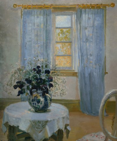 Belső tér klematissal (virág) alkotó: Anna Kirstine Ancher