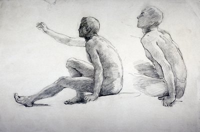 „Két tanulmány egy ülő férfi aktról”, 1864-1930 alkotó: Anna Lea Merritt