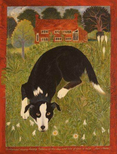 Collie kutya (akril) alkotó: Anna Pugh