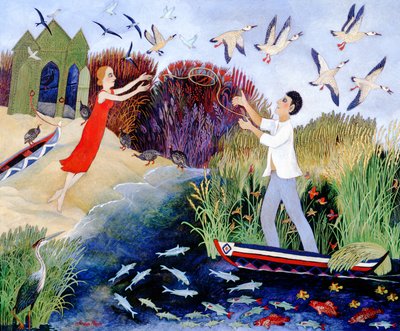 Hajó a partra, 2007 (akril) alkotó: Anna Pugh