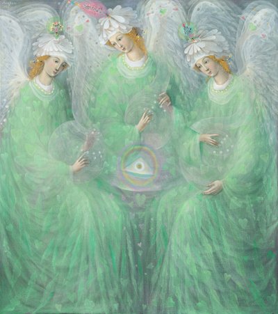 A tavasz kinyilatkoztatása (diptichon), bal oldali tábla, 2012 (olaj, belga vászon) alkotó: Annael Anelia Pavlova
