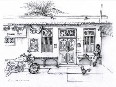 Vegyesbolt, 2019 (grafitceruza) alkotó: Annalisa Morrocco