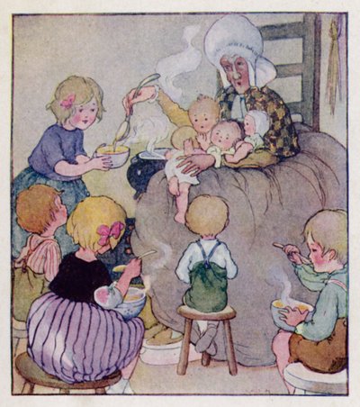 Mondóka: Volt egy öregasszony, aki cipőben élt (színes litó) alkotó: Anne (after) Anderson