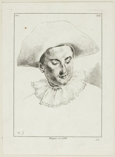 Férfifej (kalap és fodros fej) alkotó: Anne Claude Philippe Caylus