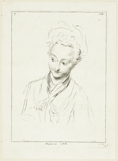 Női fej (jobbra fordítva) alkotó: Anne Claude Philippe Caylus