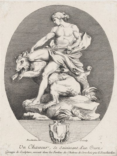 Medvét ragadozó vadász, 1737 alkotó: Anne Claude Philippe de