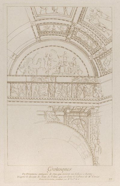 Groteszkek: a római Colosseumot díszítő stukkó domborművek részlete, kb. 1729. alkotó: Anne Claude Philippe de Caylus