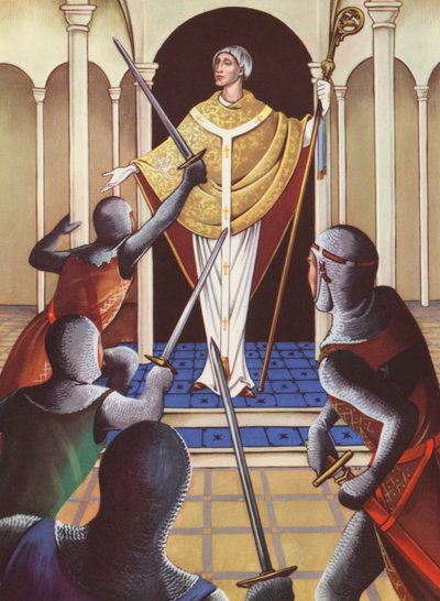 Thomas a Becket meggyilkolása (színes litográfia) alkotó: Anne & Johnstone Janet (1928 79) Johnstone
