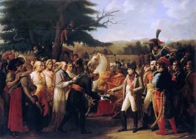 Bonaparte Napóleon átveszi Bécs kulcsait a schönbrunni kastélyban, 1805. november 13. alkotó: Anne-Louis Girodet de Roucy-Trioson