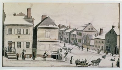 A Warren és a Greenwich Street sarka, 1809 alkotó: Anne Marguerite Hyde de Neuville