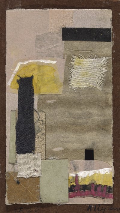 Cím nélkül (#20), 1948-54 körül (szövetkollázs, színes papír, homokpapír, gouache és vízfesték, karton) alkotó: Anne Ryan