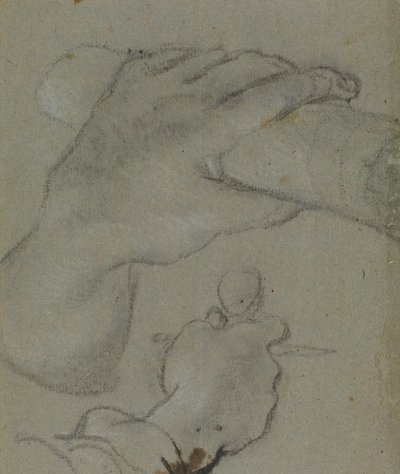 Carracci - v tanulmány az E. Szent János kezéhez, RCIN 902115 alkotó: Annibale Carracci