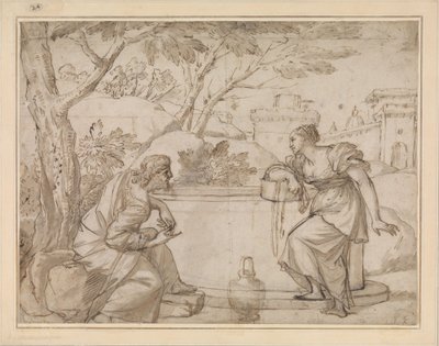 Krisztus és a szamáriai asszony alkotó: Annibale Carracci