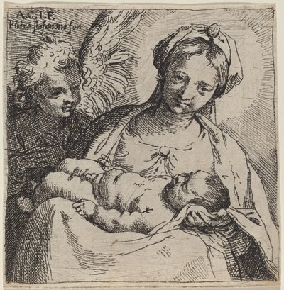 Madonna és gyermeke angyallal alkotó: Annibale Carracci