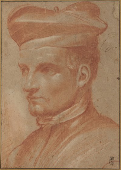 Birettát viselő egyházi személy portréja alkotó: Annibale Carracci