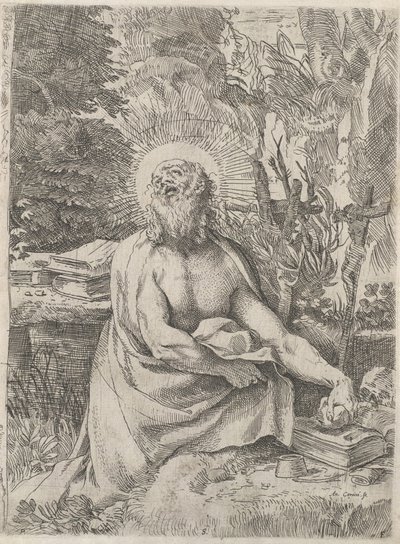 Szent Jeromos a vadonban, kb. 1591. alkotó: Annibale Carracci