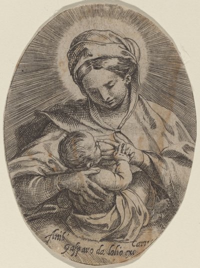 Madonna, aki a Krisztus-gyermeket ápolja alkotó: Annibale Carracci