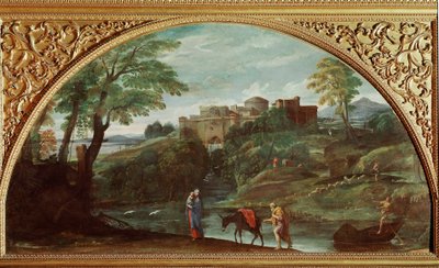 Repülés Egyiptomba. Annibale Carracci dit Carrache festménye (1560-1609). Mérete: 122x230 cm. Galleria Doria Pamphilj, Róma, Olaszország. alkotó: Annibale Carracci